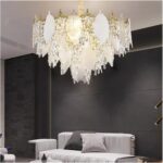 Suspensions Postmodernes de Luxe – Feuilles de Porcelaine et Cristal avec Éclairage LED Intégré – Image 7