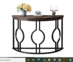 Table console demi-lune LITTLE TREE de 43 pouces pour entrée, table de canapé semi-circulaire industrielle, table d'appoint en bois