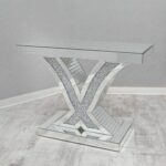 Table de vanité en verre avec miroir, décoration intérieure dorée Antique, meuble, avec miroir, coiffeuse – Image 3
