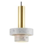 TaleTre Lustre en marbre de style nordique, abat-jour créative, lampe suspendue simple à vis E27, lampe suspendue à montage encastré