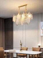 Suspensions Postmodernes de Luxe – Feuilles de Porcelaine et Cristal avec Éclairage LED Intégré – Image 2