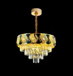 Lustres en cristal K9 pour salon et chambre à coucher, suspension en métal noir, éclairage intérieur LED, – Image 4