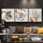 Tableaux Muraux Thème Fleur – Élégance Florale sur Toile Imperméable – Idéal pour Déco Intérieure Moderne et Zen