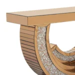 Glittera Console dorée avec base étagée unique et accents scintillants – Image 3