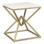 table console moderne se distingue par son design géométrique audacieux et son alliance raffinée de matériaux