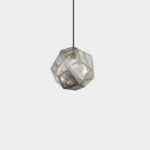 Lampe suspendue de plafond en métal en brique dorée et argentée de style nordique Creative Box Lustre géométrique de restaurant Lustre à boule multi-faces minimaliste moderne Luminaire encastré – Image 3