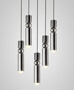 Lampe suspendue de cuisine - Tube doré noir argenté - Lampe suspendue – Image 4