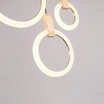 Lampe suspendue circulaire en bois massif à LED nordique multi-lumière, moderne et créative, luminaire suspendu – Image 2