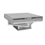 Table basse en verre miroir moderne avec accents paillettes – Image 3