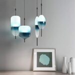 Nordic Modern Teardrop-Forme Bleu Suspension en Verre LED Art déco Simple Lampe Suspendue Blanche – Image 4