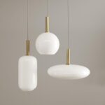 Lampe à Suspension APP668-1CP Lustre Plafonnier Éclairage de Plafond en métal, verre pour Salon Chambre Cuisine Couloir – Image 2