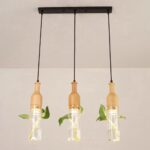Lampes Suspendues Modernes à LED pour Plantes en Bois Bouteille en Verre Lustres Luminaire DéCor Industriel Lampe Suspendue éClairage – Image 4