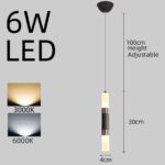 Suspension LED, Lustre, îlot de Cuisine 5 W, plafonnier antirouille, Spot cylindrique – Image 4