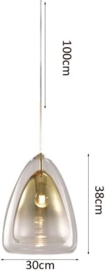 Lampes suspendues nordiques à double vitrage, lustre créatif à suspension de restaurant de couleur dégradée – Image 4