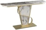 Table console d'entrée moderne , table crédence avec cadre en métal doré, table de canapé, table de couloir, table d'entrée