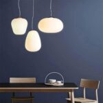 Accueil Lustre en Verre Simple Moderne Spirale Motif Lait Blanc Verre Plafond Suspension Lampe Étude Salle À Manger Net Rouge Nordique Chambre Réglable – Image 4