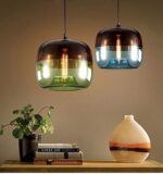 Lampe suspendue moderne et créative avec abat-jour en verre coloré, plafonnier – Image 5