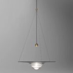moderne  Verre Pendentif Lumière Nordique Fer Art Plafond Suspension Lampe Simplicité LED Puce – Image 3