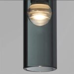 Lustre minimaliste moderne avec abat-jour en verre gris fumé, luminaire suspendu avec cordon réglable – Image 2