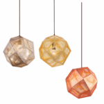 Lampe suspendue de plafond en métal en brique dorée et argentée de style nordique Creative Box Lustre géométrique de restaurant Lustre à boule multi-faces minimaliste moderne Luminaire encastré