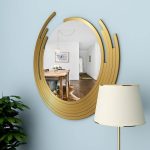 Miroir Mural Asymétrique – Finition Dorée Élégante – Image 2