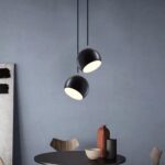 Luminaire suspendu Luminaire suspendu moderne en métal Lampe suspendue grise Mini lampes de chevet à hauteur réglable, pivotées à 360 ° et inclinées à 125 °... – Image 4