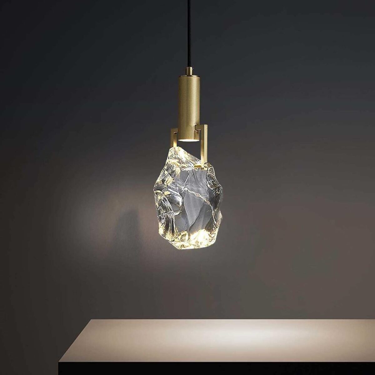 Lampe Suspendue Moderne dans la Table de Chevet, Petit Lustre en Cristal de Luxe Nordique Lig, Lampe Suspendue au Plafond – Image 1