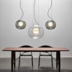 Suspension postmoderne en verre irrégulier pour salle à manger, îlot de cuisine, lampe suspendue pour intérieur lampe suspendue, éclairage pratique – Image 4