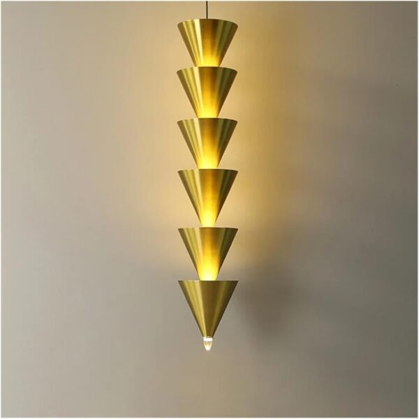 Lustre Vertical Multicouche Conique Nordique pour Chambre à Coucher, Hall, Magasin, éclairage LED, Lampe à Suspension Industrielle