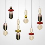 Creative Led Luminaires Pendentif Lumière Colorée Ronde En Verre Lampe De Chevet Collocation Gratuite Suspensions DIY Lustre Lampe Pour Salon Salle À Manger Décor Present – Image 3