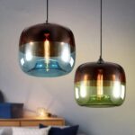 Lampe suspendue moderne et créative avec abat-jour en verre coloré, plafonnier – Image 2