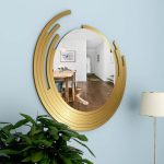 Miroir Mural Asymétrique – Finition Dorée Élégante – Image 4