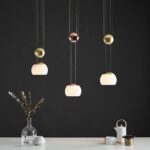 Moderne Verre Île Pendentif Lumière Demi-Cercle Suspension Lampe 1 Lumière Lustre Contemporain Suspendu Plafond – Image 3