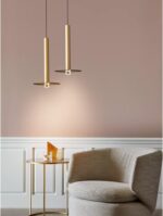 Suspension LED en Laiton, Lustre de Chambre à Coucher de Salle à Manger, Suspension d'ornement, Ligne de Lustre réglable, température de Trois