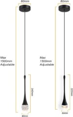 Lampes suspendues LED lustre miroir lampe maison droplight Fxture, lustre moderne LED – Image 5