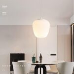 Accueil Lustre en Verre Simple Moderne Spirale Motif Lait Blanc Verre Plafond Suspension Lampe Étude Salle À Manger Net Rouge Nordique Chambre Réglable – Image 2