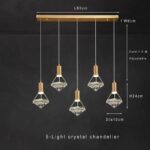 Luminaire suspendu en cristal moderne réglable en hauteur, compatible – Image 5