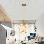 Nordique Creative Suspension Étoile Bronze Doré Suspension Luminaire Moderne Simple Suspension Éclairage – Image 4