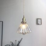 Luminaires de conception moderne Suspension en forme de diamant pour table à manger E26 Prise en laiton Hauteur réglable Ambre Plafonnier Lustre – Image 2