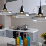 Lampe suspendue en verre polymorphe géométrique, luminaire de plafond suspendu, étanche à l'humidité et à l'eau, noir, cordon de suspension – Image 2