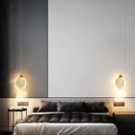 Suspension, lampe suspendue nordique de luxe en verre tricolore, suspension LED en fer forgé, lustres, luminaires créatifs – Image 3