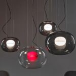 Suspension postmoderne en verre irrégulier pour salle à manger, îlot de cuisine, lampe suspendue pour intérieur lampe suspendue, éclairage pratique