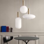 Lampe à Suspension APP668-1CP Lustre Plafonnier Éclairage de Plafond en métal, verre pour Salon Chambre Cuisine Couloir – Image 3