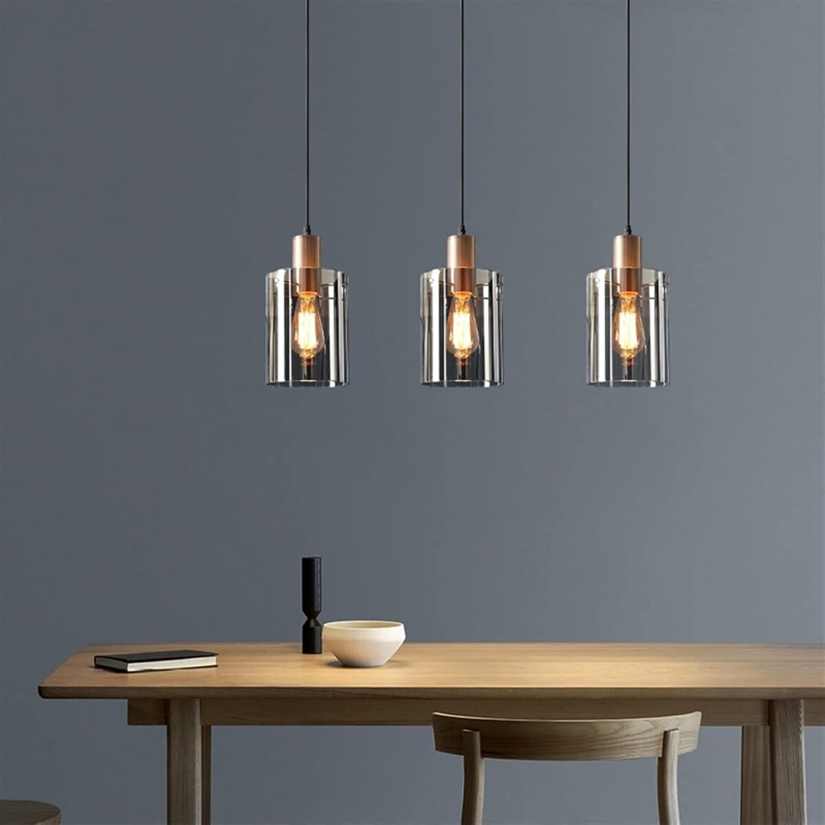 Américain Rétro Pendentif Lumière Verre Suspendu Lampes Designer Atmosphère E27 Lustre Abat-Jour – Image 4