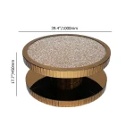 Table Basse Ronde Dorée – Design Élégant en Métal, 100 cm de Diamètre – Meuble de Salon Chic et Raffiné – Image 4