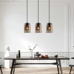 Lampe à suspension en verre brun fumé Droplight Double lampe dépendante du verre Lustre suspendu E27 – Image 2