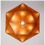 Lustre, lustre moderne simple en fer forgé à diamants multilatéraux, restaurant à tête unique personnalisé, lustre géométrique créatif – Image 4