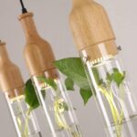 Lampes Suspendues Modernes à LED pour Plantes en Bois Bouteille en Verre Lustres Luminaire DéCor Industriel Lampe Suspendue éClairage – Image 6