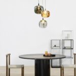 Lampe à suspension en verre nordique moderne solide et durable en métal de simplicité E27 Suspension d'intérieur – Image 2