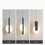 Moderne Chevet Chambre Salon Cuisine Câble Lustre Déco Luminaires Simple LED Pendentif Lumières BlancNoir – Image 2